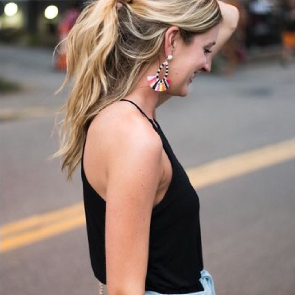 LAST 1! Boho Preppy Multicolor Fringe Earrings - Picture 6 of 6